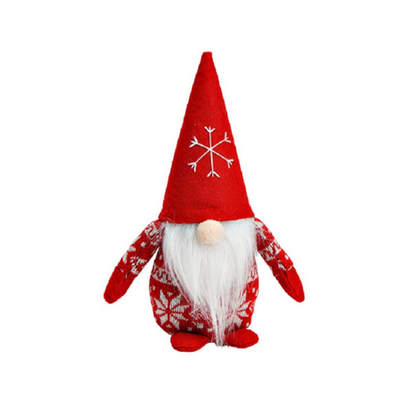 Pluche gnome/dwerg decoratie pop/knuffel rood 20 cm