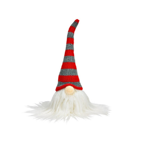 Plush decoration gnome doll white/grey/red 24 cm