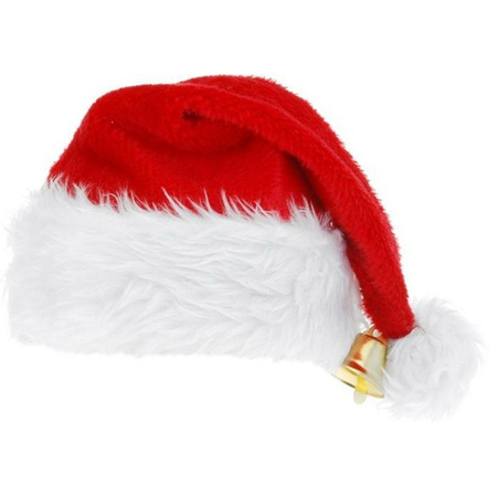 Pluche Kerstmuts - met bel - voor volwassenen - 57 cm