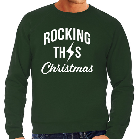 Rocking this Christmas foute Kerstsweater / Kersttrui groen voor heren