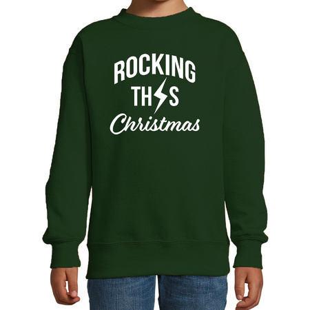 Rocking this Christmas foute Kerstsweater / Kersttrui groen voor kinderen