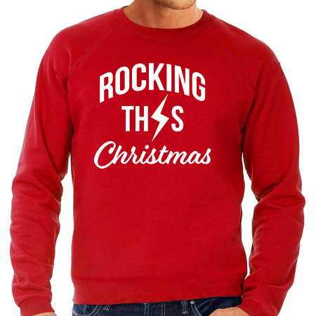 Rocking this Christmas foute Kerstsweater / Kersttrui rood voor heren