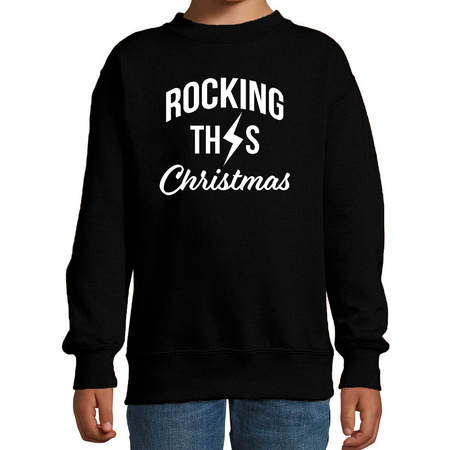 Rocking this Christmas foute Kerstsweater / Kersttrui zwart voor kinderen