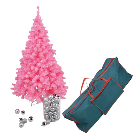 Pink artificial Christmas tree / artificial tree 150 cm with storage bag