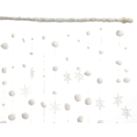 Snowball and snowflakes curtains 90 x 200 cm
