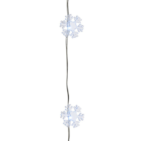Snowflake lights white with timer on battery 195 cm