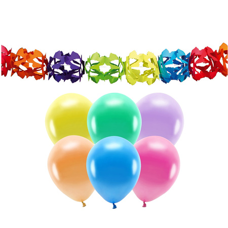 Embryo helper Wijde selectie Verjaardag versiering set - 2x slingers en 100x ballonnen voor kerst  bestellen, Kerst decoratie winkel met Verjaardag versiering set - 2x  slingers en 100x