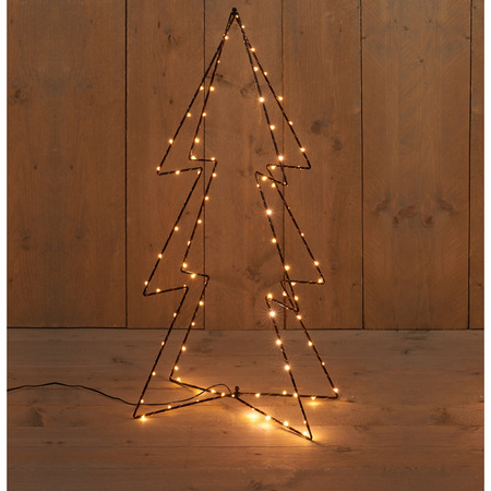 LED kerstbomen - 2x stuks - 3D - 72 en 91 cm - kerstverlichting