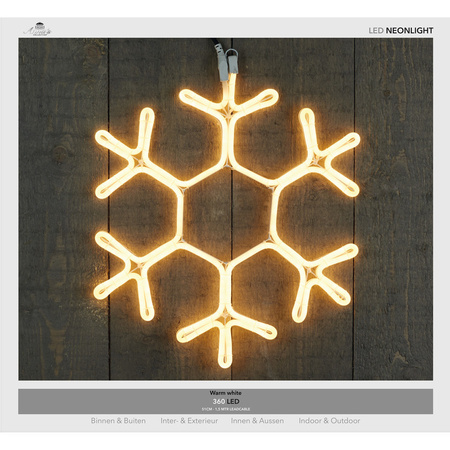 Verlichte sneeuwvlok - figuur - 51 cm - neon LED - kerstverlichting 