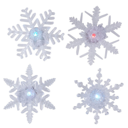 Verlichte sneeuwvlok - zuignap - raamdecoratie - 10 cm - LED - raamversiering