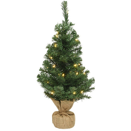 Artificial Christmas trees green with lights 60 cm